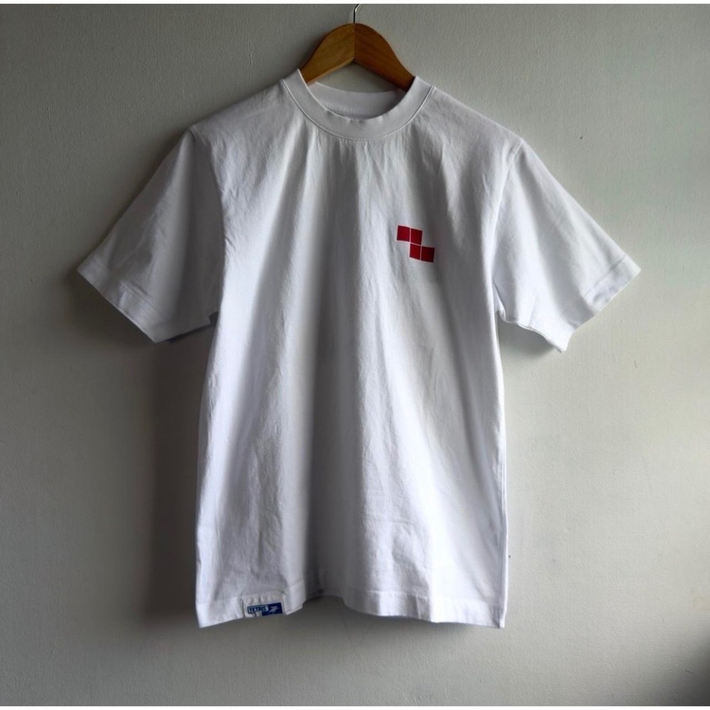 Tetris x La Poste Graphic T-Shirt Mens Medium White Gamer Streetwear NWT